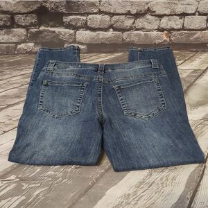NWOT Christopher & Banks Petite sz 8P Denim Jeans Darker Wash